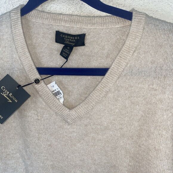 new Club Room Cashmere Sweater Men XL soft vneck preppy gentlemen country - Picture 3 of 6